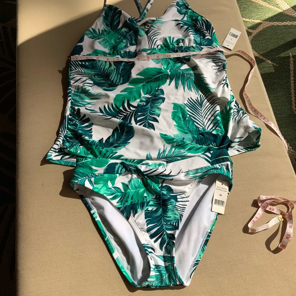 HP Green Leaf Print 2 piece Swimsuit